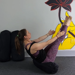 navasana with bolster